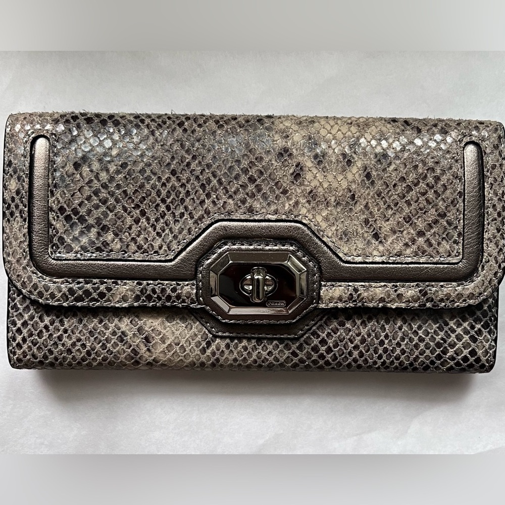 Coach Faux Python Wallet